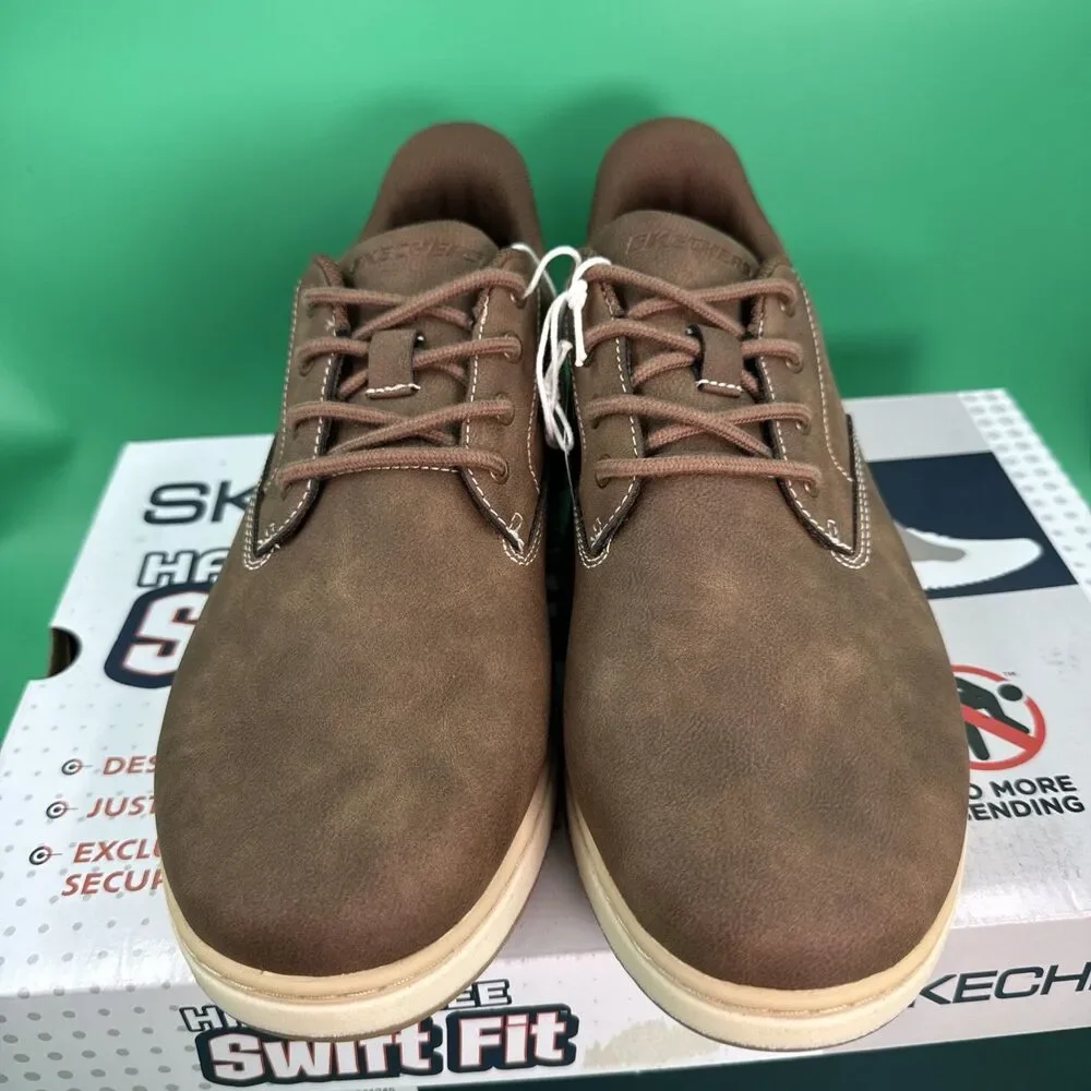 Skechers Hands Free Swift Fit Men’s 9.5 Brown Waterproof Casual Lace Sneakers